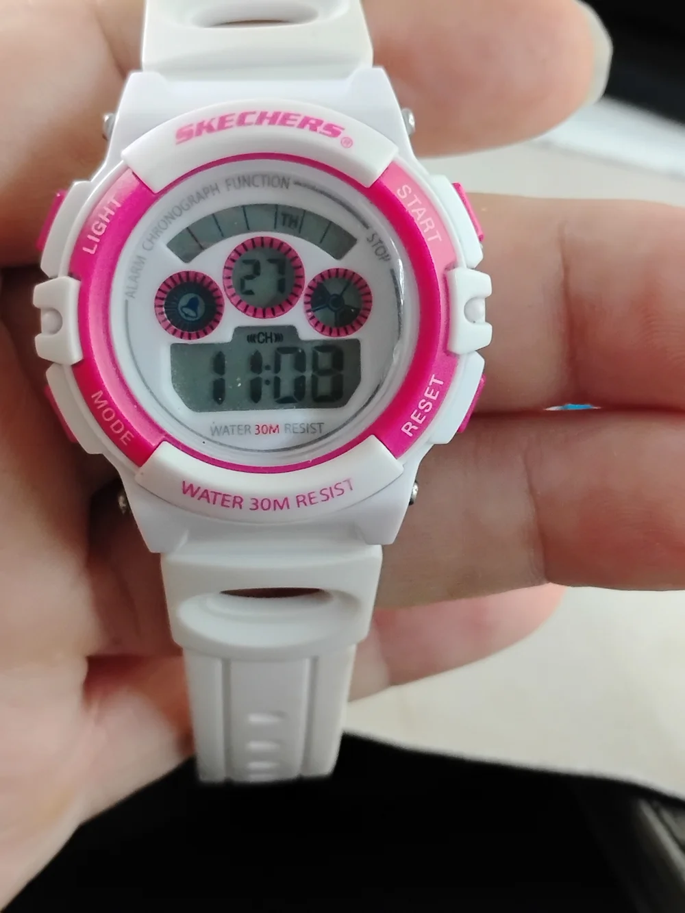 Skechers Ladies White & Pink Digital Swim Watch